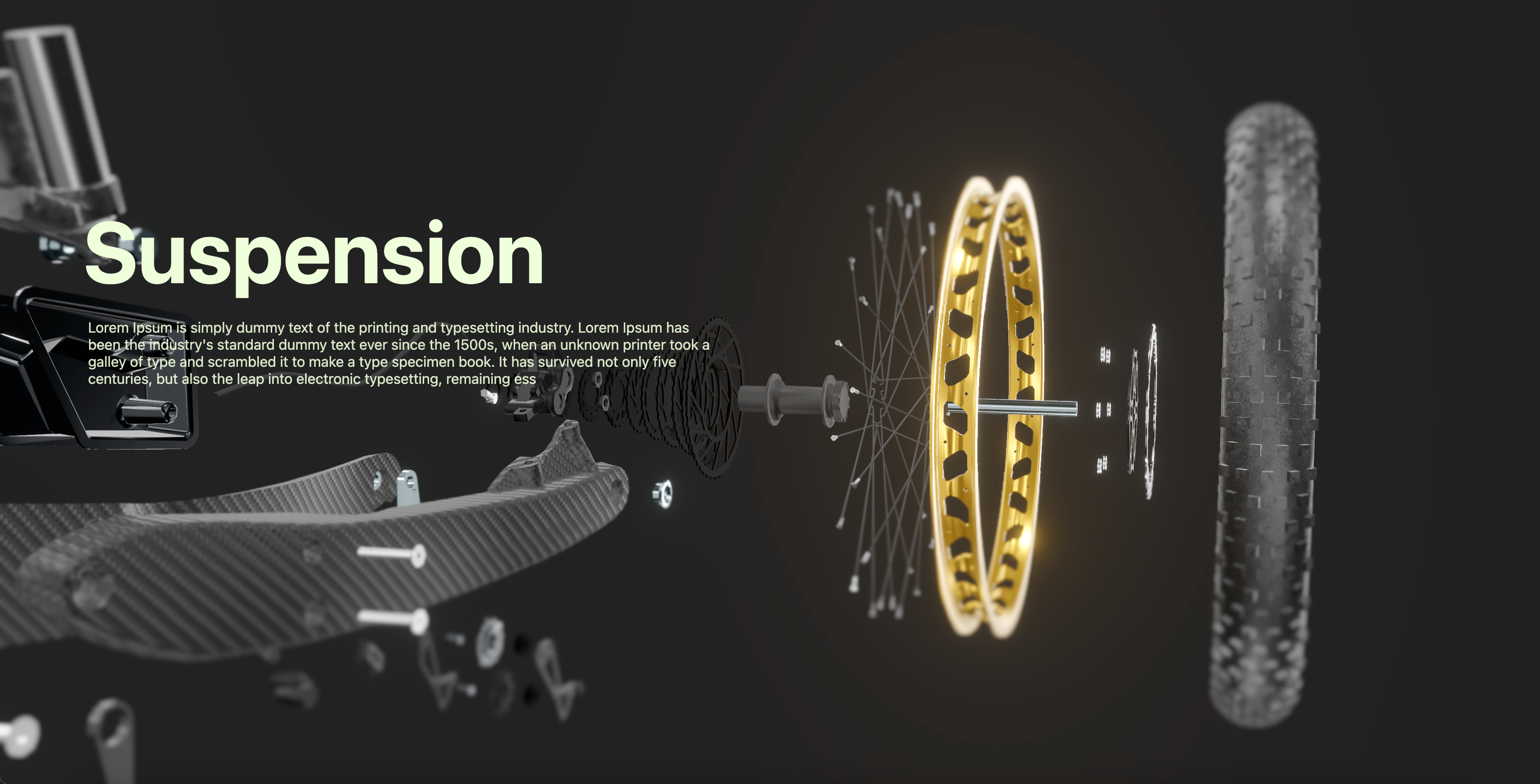 3D scrolltelling bike product showcase with exploded view and configuration for premium e-commerce